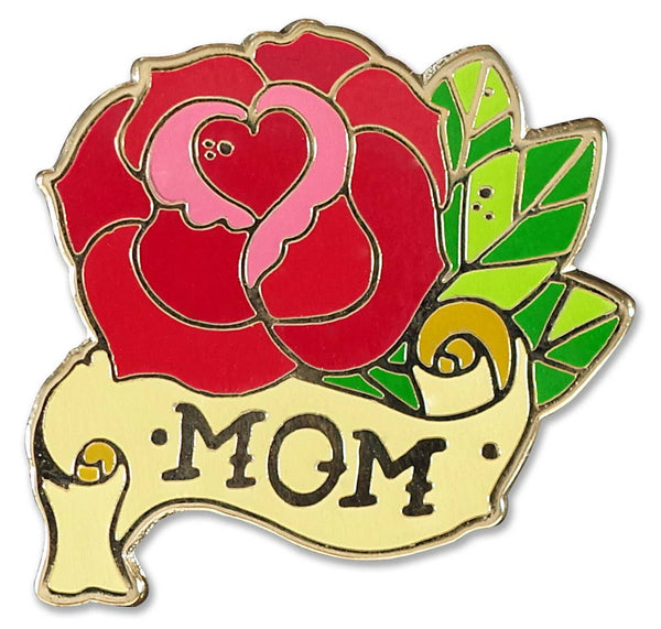Mom Flower Tattoo Hard Enamel Pin