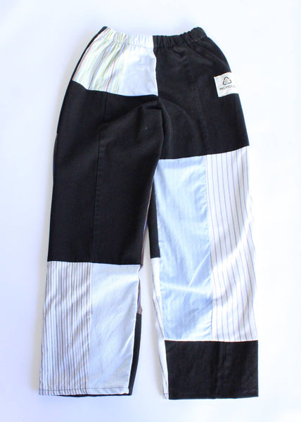 The Edit Black Denim x Stripes Pants