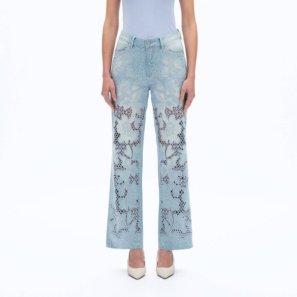 Embroidery Cut Out Jeans