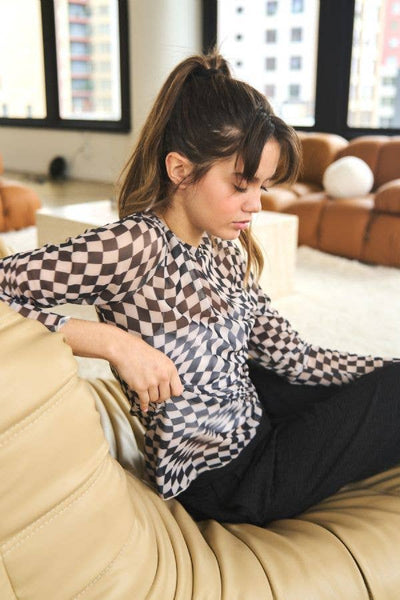 Checker Board Mesh Top