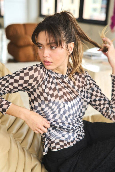Checker Board Mesh Top