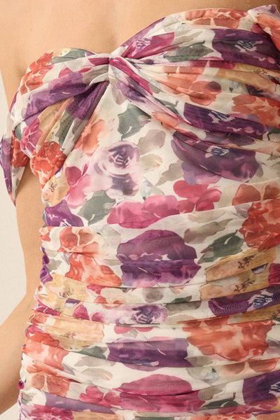 Garden Kisses Mesh Sweetheart Dress