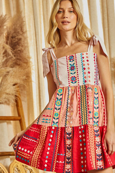Southern Sunsets Embroidered Dress