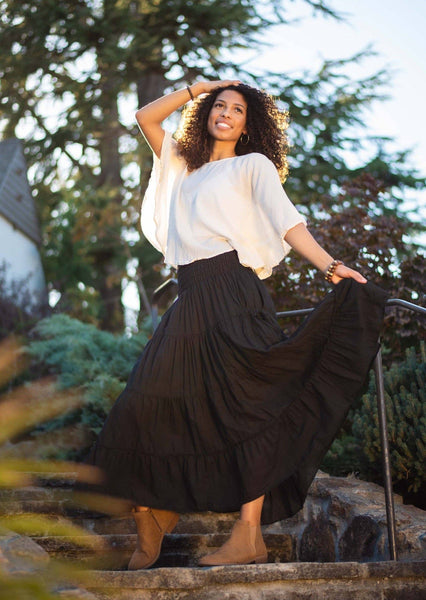 Petal Top Gauze Crop Blouse
