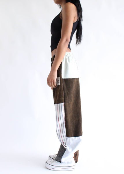 The Edit Black Denim x Stripes Pants
