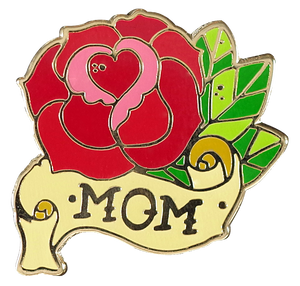 Mom Flower Tattoo Hard Enamel Pin