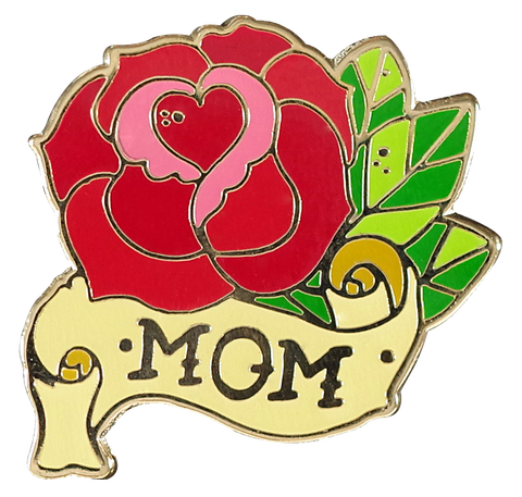 Mom Flower Tattoo Hard Enamel Pin