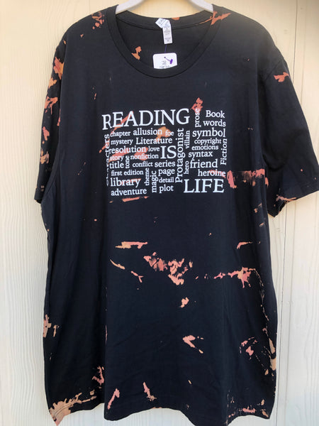 Reading is Life Reverse Dye Shirt