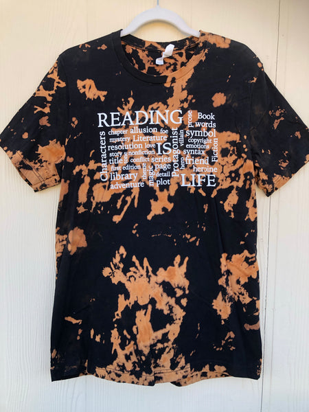 Reading is Life Reverse Dye Shirt