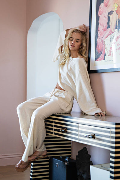 Amber Linen Top and Pant Set