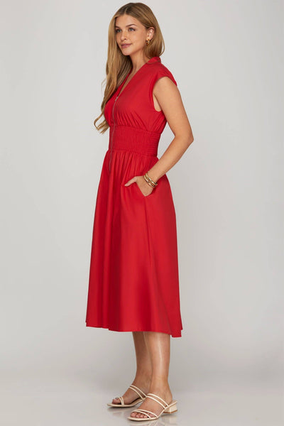 Quinn Front Zip Midi Dress