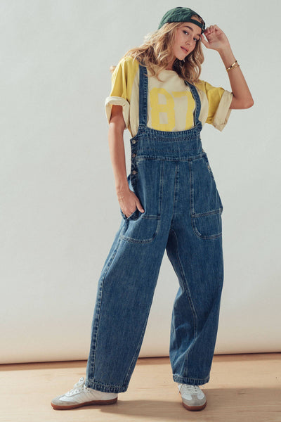 Sophia Wide-Leg Denim Overalls