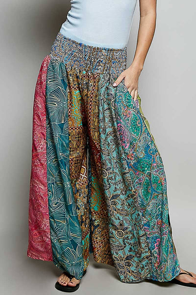 Sonya One-of-a-Kind Smocked Waist Wide Leg Pants