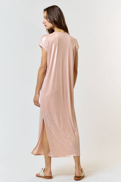 Blush Side Slit Midi Dress
