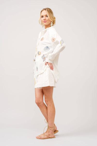 Seashell Embroidered Shorts