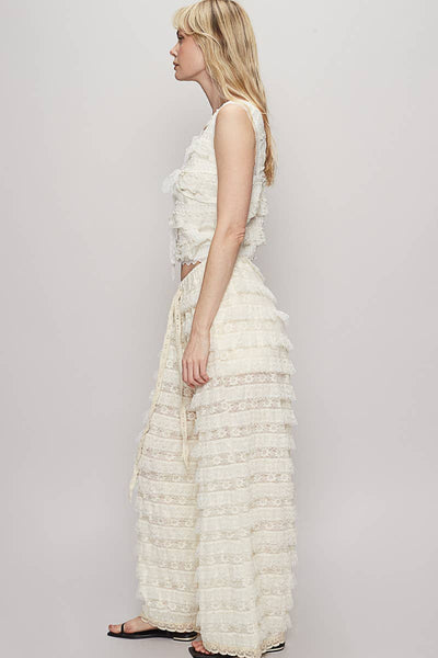 Sierra Lace Trim Woven Wide Pants