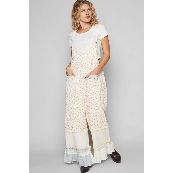 Valerie Floral Ruffle Pockets Overalls