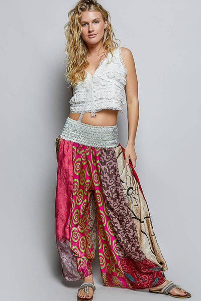 Sonya One-of-a-Kind Smocked Waist Wide Leg Pants