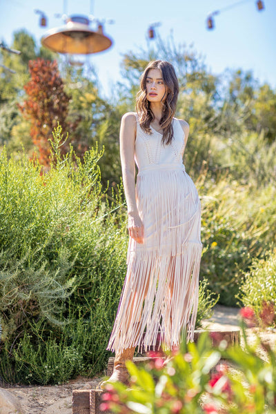 Southern Fringe Suede Dress