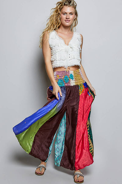Sonya One-of-a-Kind Smocked Waist Wide Leg Pants