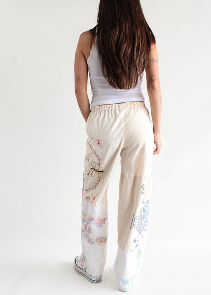 Embroidered Pieced Pant