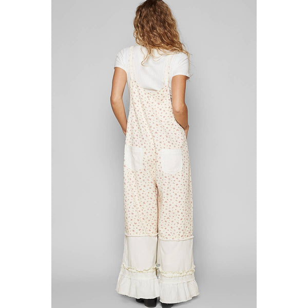 Valerie Floral Ruffle Pockets Overalls