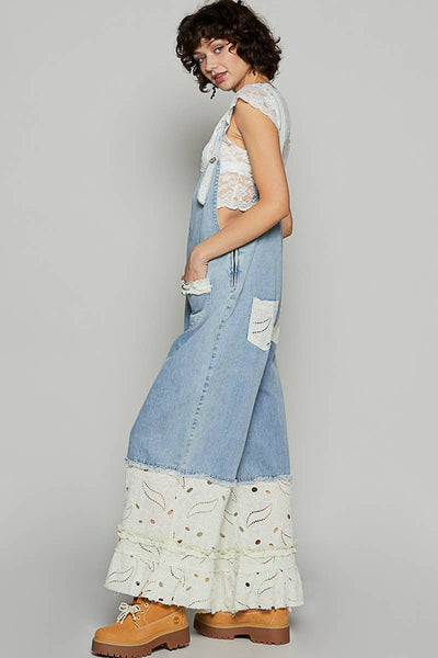 Valerie Floral Ruffle Pockets Overalls