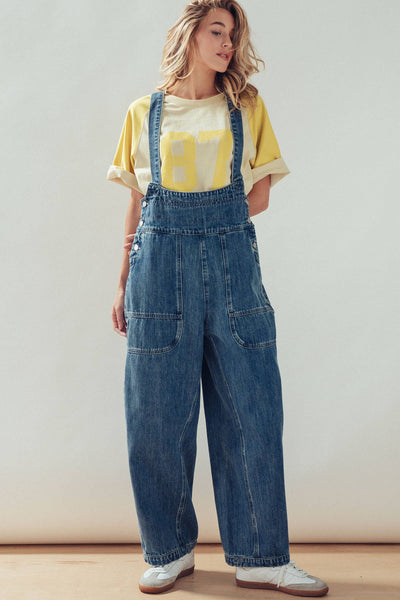 Sophia Wide-Leg Denim Overalls