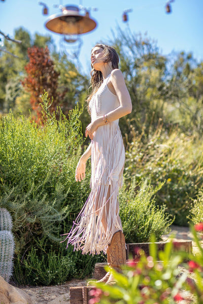 Southern Fringe Suede Dress