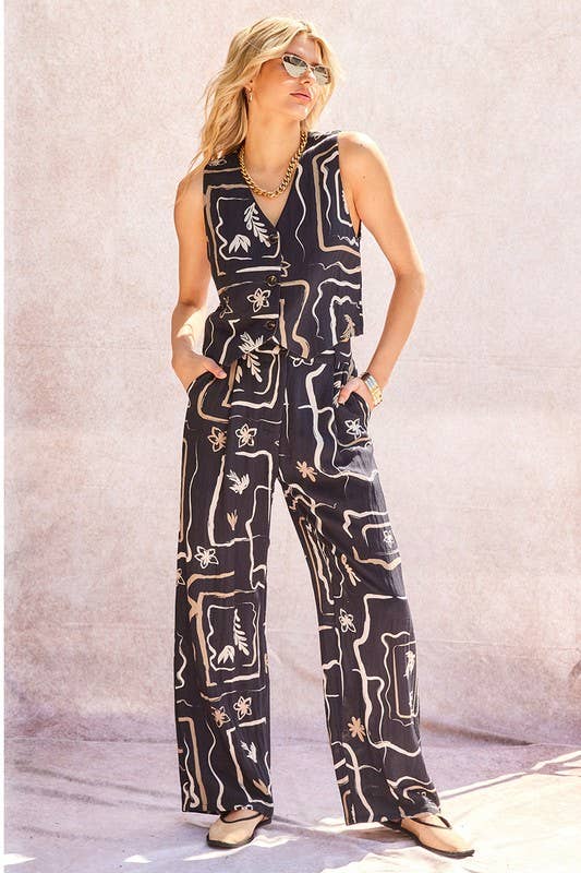 Judy Printed Wide Pants