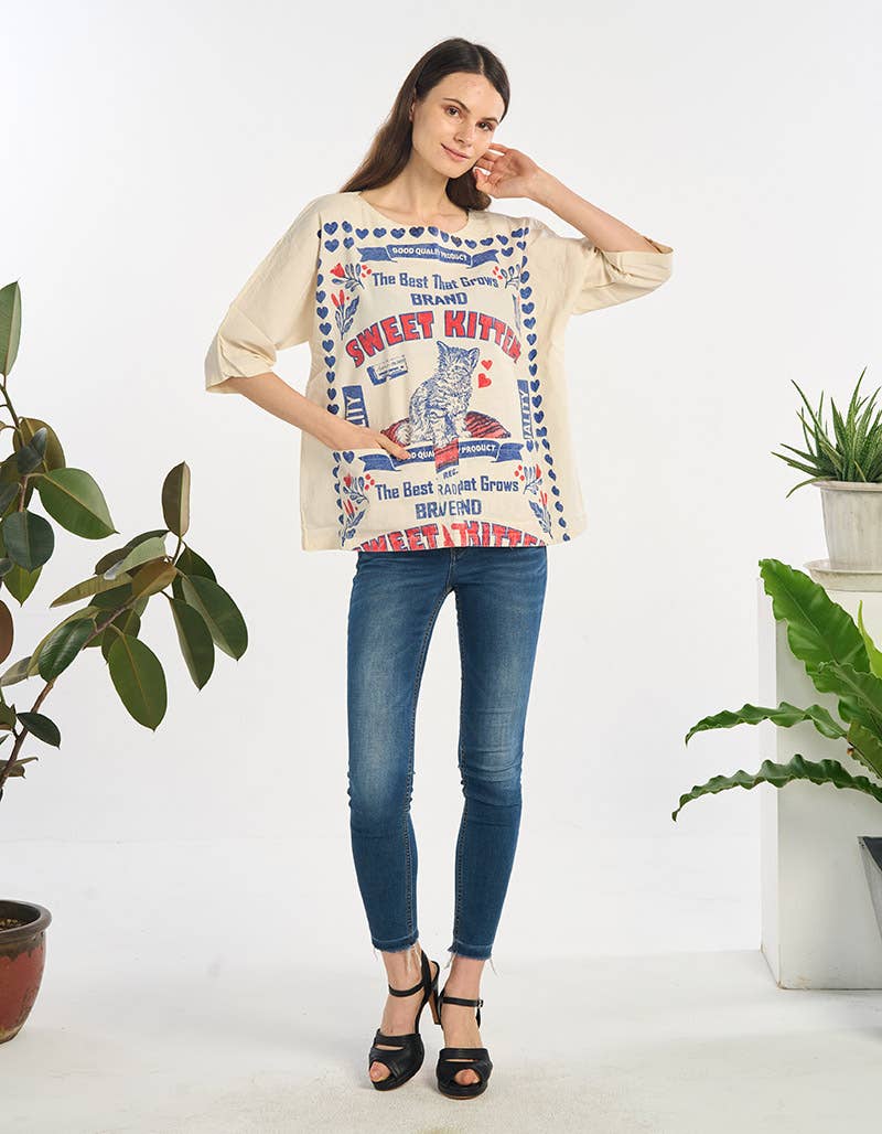 Vintage Print Top