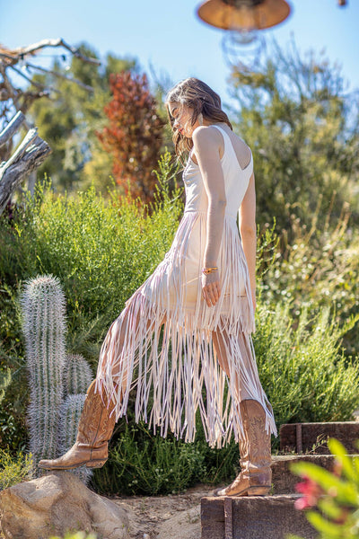 Southern Fringe Suede Dress