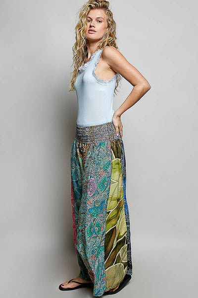 Sonya One-of-a-Kind Smocked Waist Wide Leg Pants