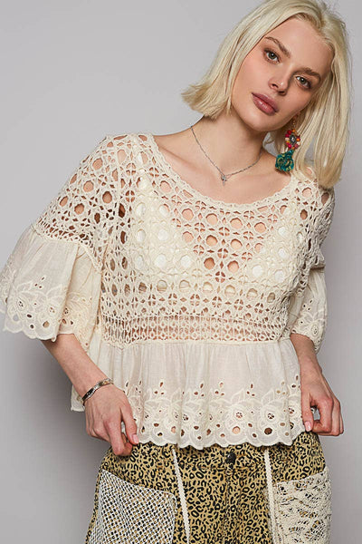 Ruthie Eyelet Crochet Top