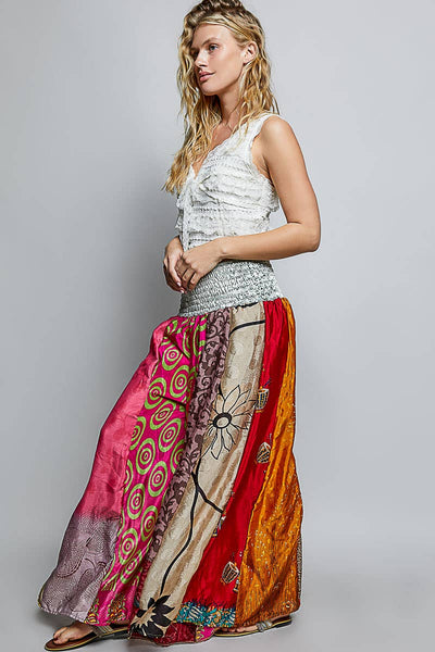 Sonya One-of-a-Kind Smocked Waist Wide Leg Pants