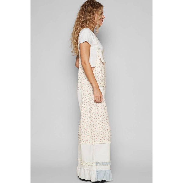 Valerie Floral Ruffle Pockets Overalls