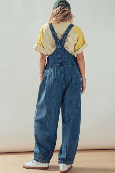 Sophia Wide-Leg Denim Overalls