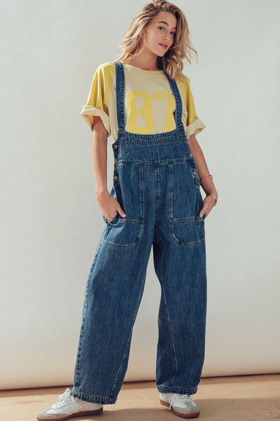 Sophia Wide-Leg Denim Overalls