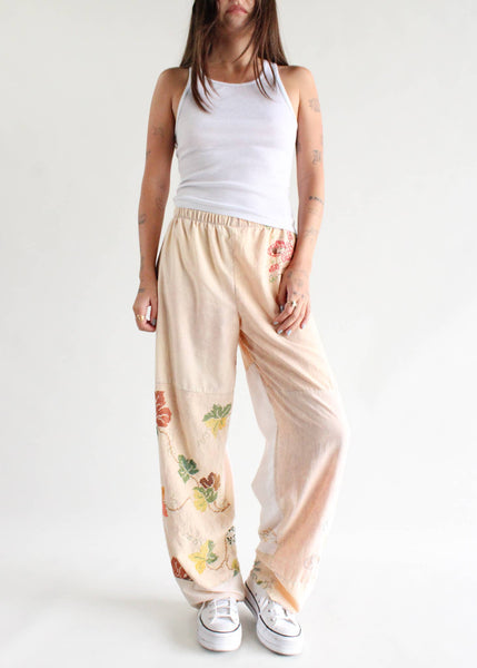 Embroidered Pieced Pant