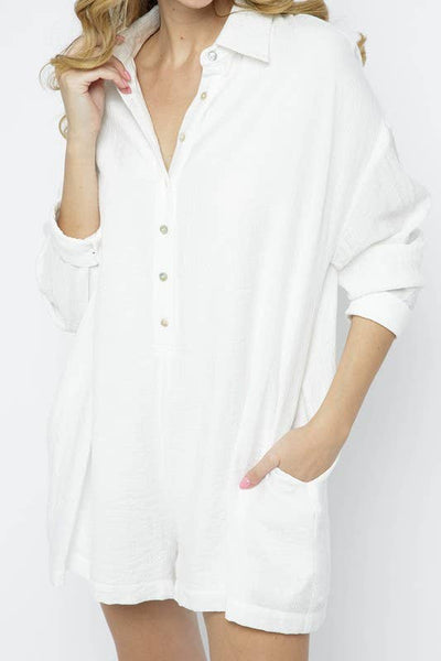 Simone Button Down Romper