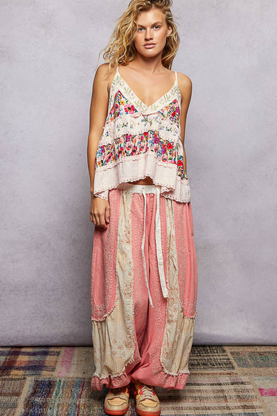 A-body Flared Fit Double Gauze Floral Top