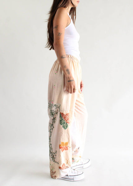 Embroidered Pieced Pant