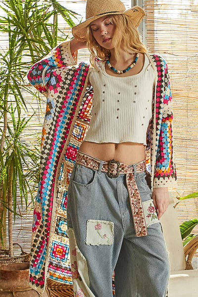 Mallory Long Sleeve Crochet Cardigan