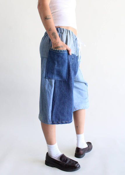 Hillside Eco-Denim Wide Leg Shorts