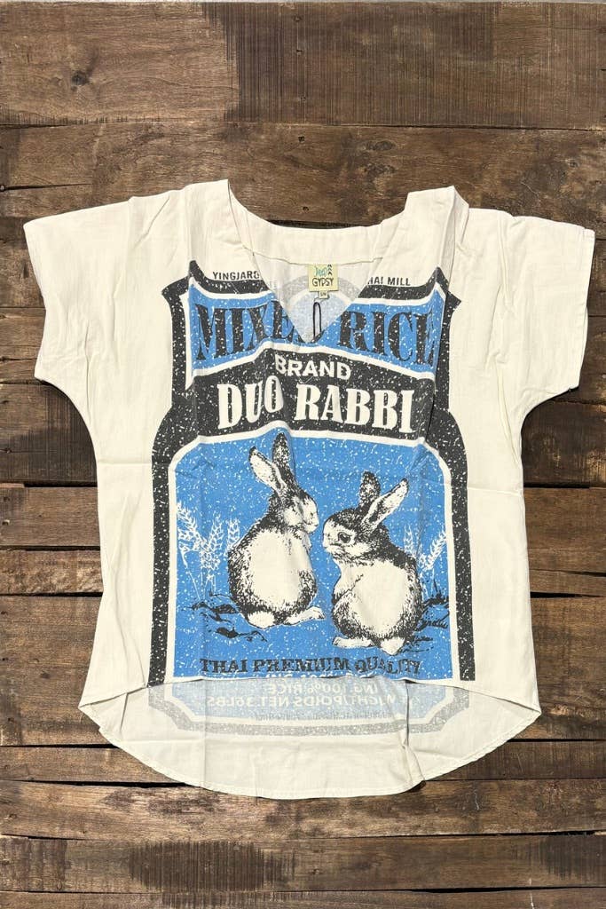 Seasons Best Top Bunny Rabbit Print