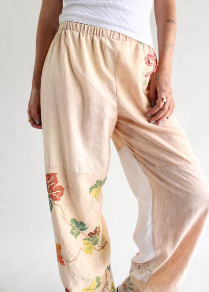 Embroidered Pieced Pant