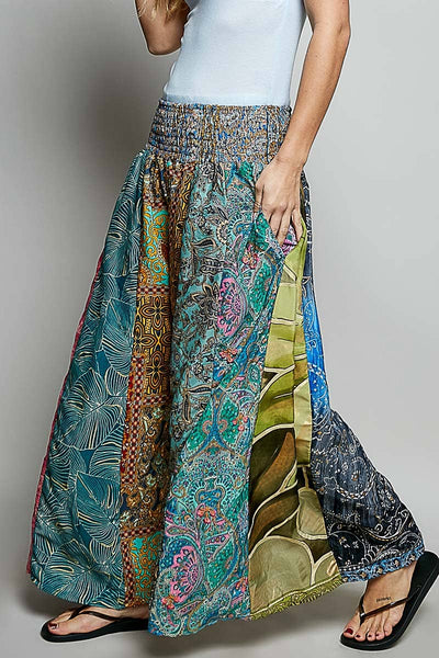 Sonya One-of-a-Kind Smocked Waist Wide Leg Pants