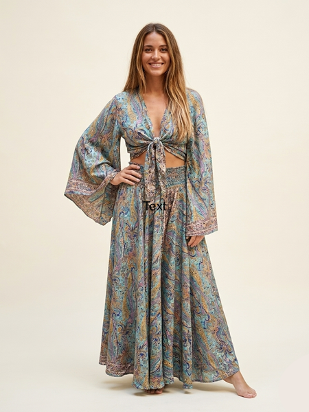 Silk Pant and Sleeve Top Set