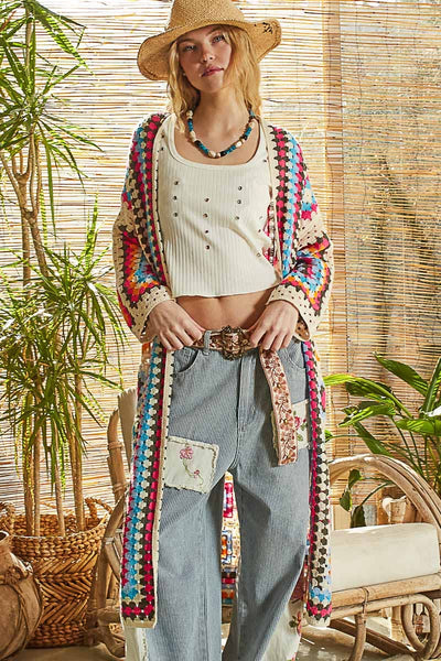 Mallory Long Sleeve Crochet Cardigan