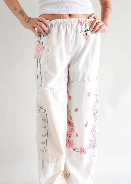 Embroidered Pieced Pant